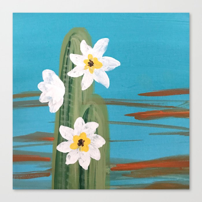 Simple Cactus Flowers Canvas Print