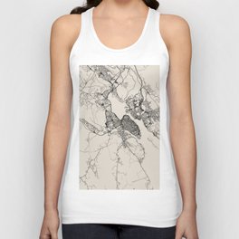 Halifax, Canada - Black and White City Map Unisex Tank Top
