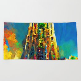 Basilica de la Sagrada Familia Beach Towel