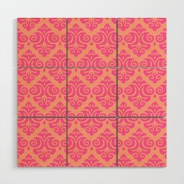 Victorian Gothic Pattern 539 Pink and Orange Wood Wall Art