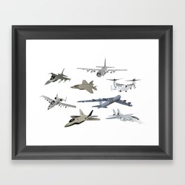 US Military Airplanes Framed Art Print