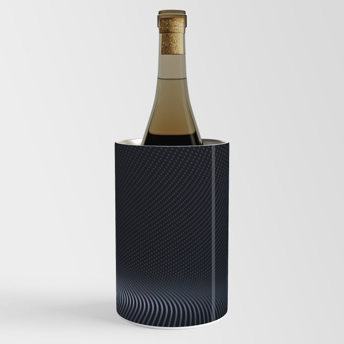 Black Abstract Pixel Wave Wine Chiller