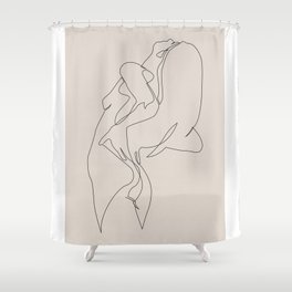 one line nude - e 5 - pastel Shower Curtain