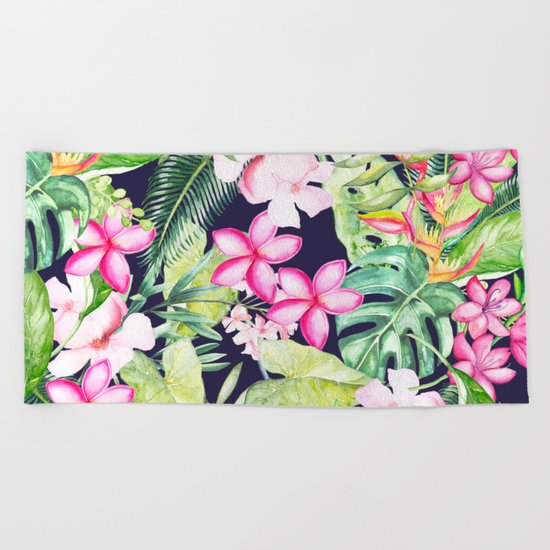 Tropical Garden Beach Towel