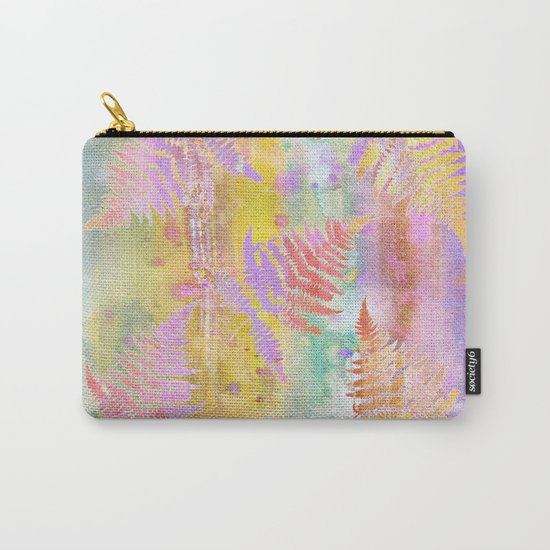 Colorful Fern Leaves W Carry-All Pouch
