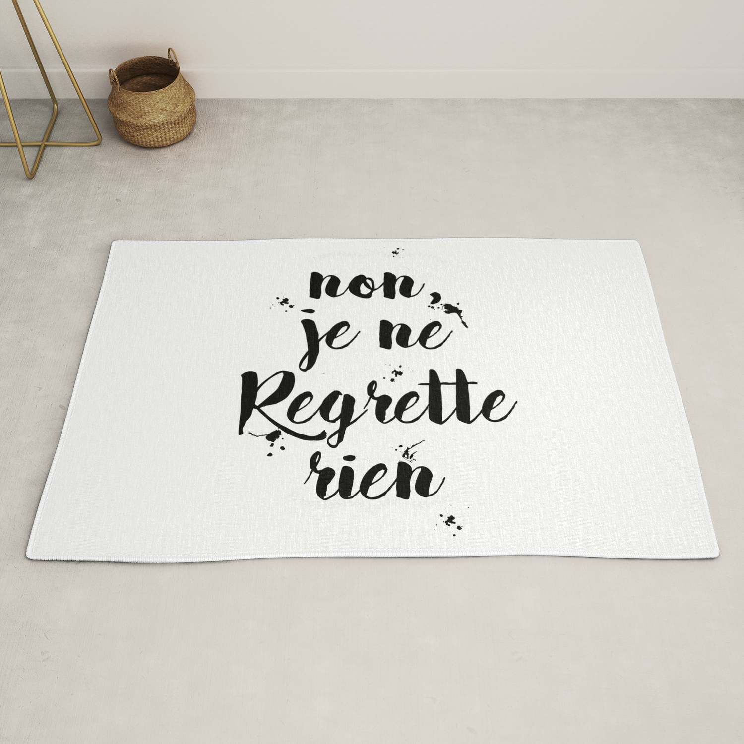 Non Je Ne Regrette Rien French Quote No I Don T Regret Anything Edith Piaf Lyrics Rug By Magictreesandbumebees Society6