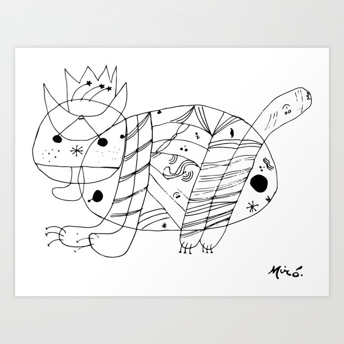 Joan Miro El Gato The Cat Artwork for Prints Posters Tshirts Men Women Kids Art Print