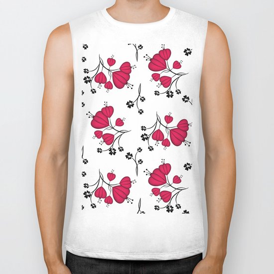 Abstract floral pattern. Biker Tank