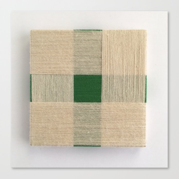Green Square - fiber art Canvas Print