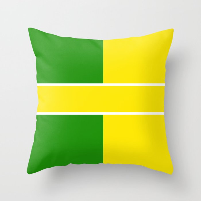 TEAM COLOR 6...Yellow,green Throw Pillow