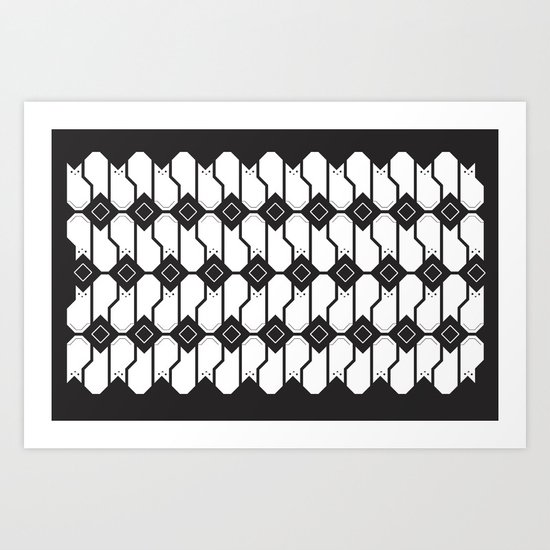 Cat box pattern Art Print