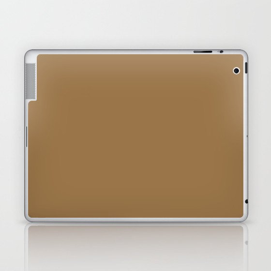 Dark Brown Solid Color Pairs Pantone Bistre 17-1036 TCX - Shades of Orange Hues Laptop & iPad Skin