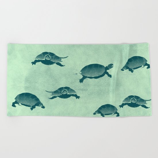 Down with the turtles Beach Towel