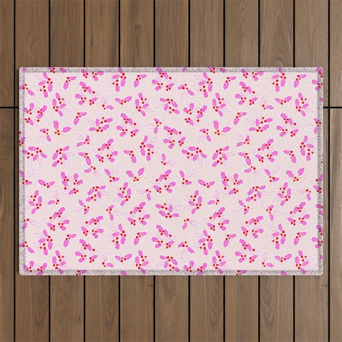 Holly Pattern Nº5 Pink Outdoor Rug