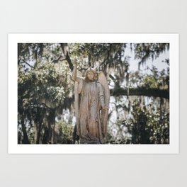 Bonaventure Cemetery Angel Art Print | Trees, Georgia, Savannah, Statue, Bonaventurecemetery, Southern, Photo, Southerngothic, Spanish, Spanishmoss 