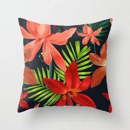 Great Red Flowers Throw Pillow