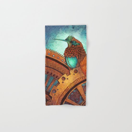 Clockwork Hummingbird Hand & Bath Towel