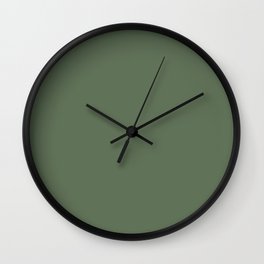 Dark Green Solid Color Pantone Vineyard Green 18-0117 TCX Shades of Green Hues Wall Clock