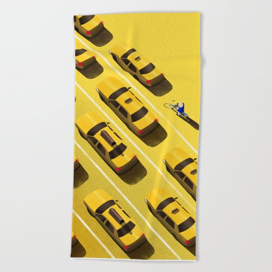 New York Cabs Beach Towel