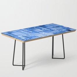 Modern Abstract Digital Paint Strokes in Cobalt Blue Coffee Table