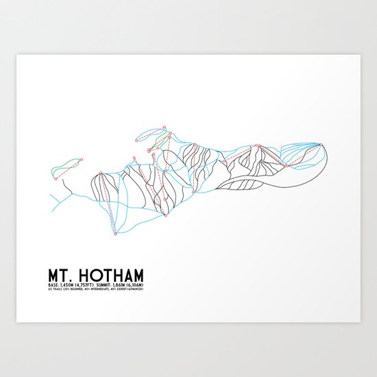 Mt. Hotham, Victoria, Australia - Minimalist Trail Art Art Print
