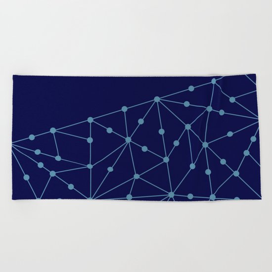 Blue abstract pattern . Mesh Beach Towel