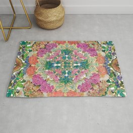 Mr Lincoln - Rose, Passion Flower and Butterfly Mandala Rug