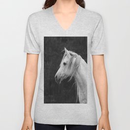 Arabian horse in black and white V Neck T Shirt
