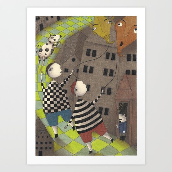 Night flight (3) Art Print