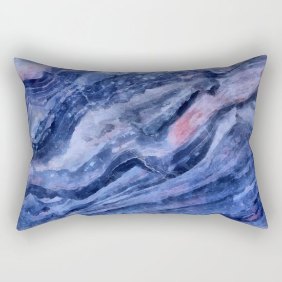 Blue watercolor marble Rectangular Pillow