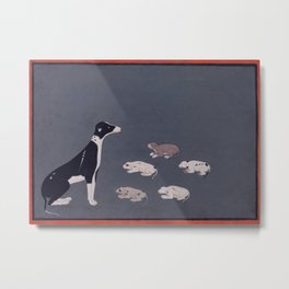 Dog with pups Metal Print