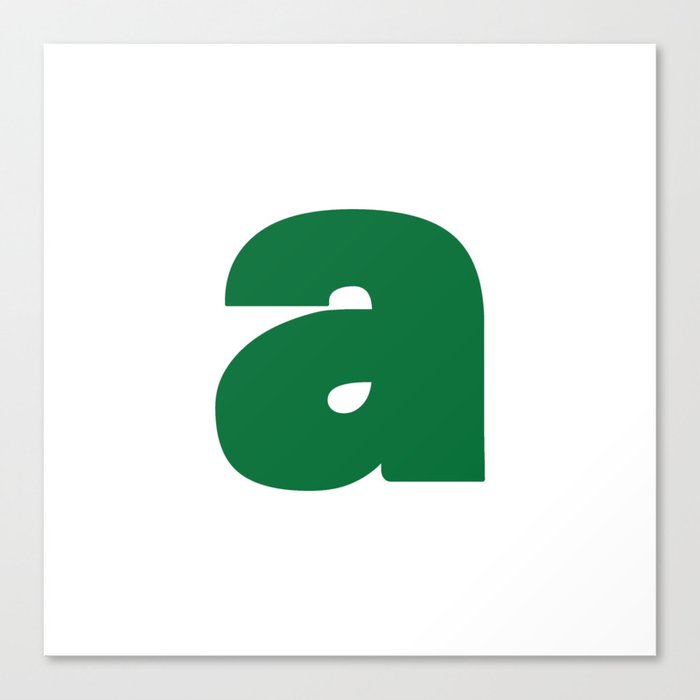 a (Olive & White Letter) Canvas Print