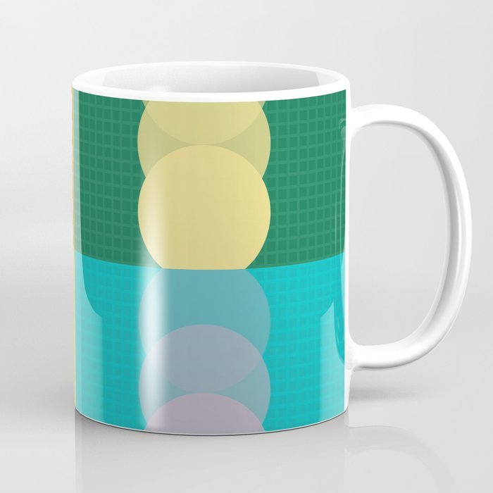 Grid retro color shapes patchwork 1 Coffee Mug