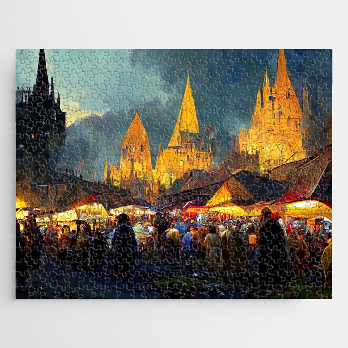Medieval Fantasy Town Jigsaw Puzzle