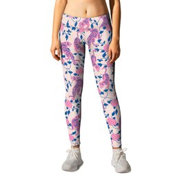 Chinese Tigers, Pink, Blue Leggings