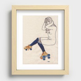Striped Socks and Roller Skates Recessed Framed Print