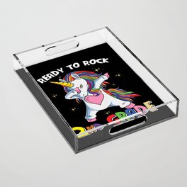 Ready To Rock 2nd Grade Dabbing Unicorn Acrylic Tray