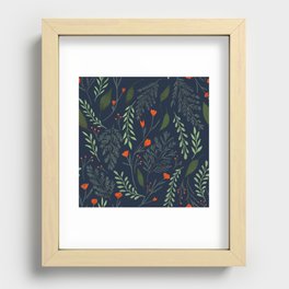 Botanical repeating pattern. Forest flowers-woodland Recessed Framed Print