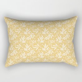Botanic Pattern - White Yellow Rectangular Pillow