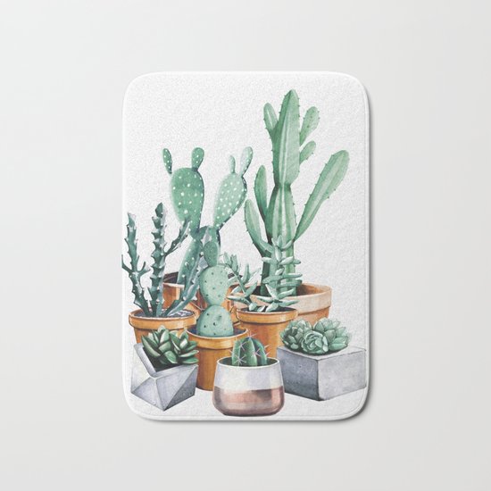 Potted Cacti Bath Mat
