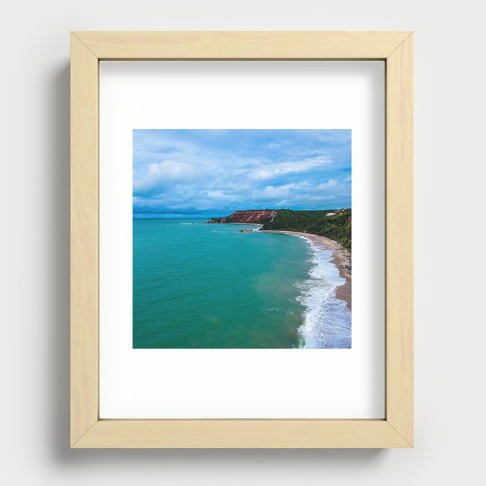 Brazil Photography - Beautiful Beach With Turquoise Water Recessed Framed Print