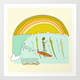 surf legend gerry lopez lightning bolt retro surf art by surfy birdy Art Print