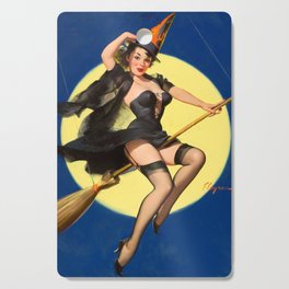 Riding High Halloween Witch Pin-up Girl Cutting Board