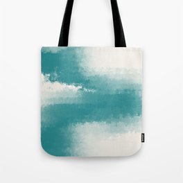 The Call of the Ocean 1 - Minimal Contemporary Abstract - White, Blue, Cyan Tote Bag