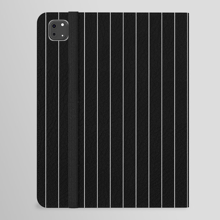 Black And White Pinstripes Lines Stripes Minimalist Stripe Line Drawing iPad Folio Case