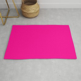 Magenta Process Pink Solid Color Popular Hues - Patternless Shades of Pink - Hex Value #FF0090 Rug