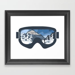 Darkening Winter Skies Goggles | Ski Landscape in a Goggle Frame | DopeyArt Framed Art Print