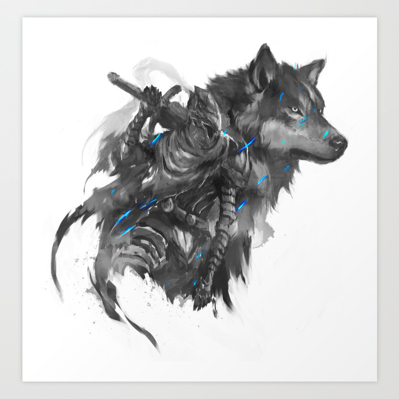 Artorias And Sif Art Print By Shimhaq98 Society6