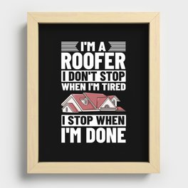 Roofing Roof Worker Contractor Roofer Repair Recessed Framed Print