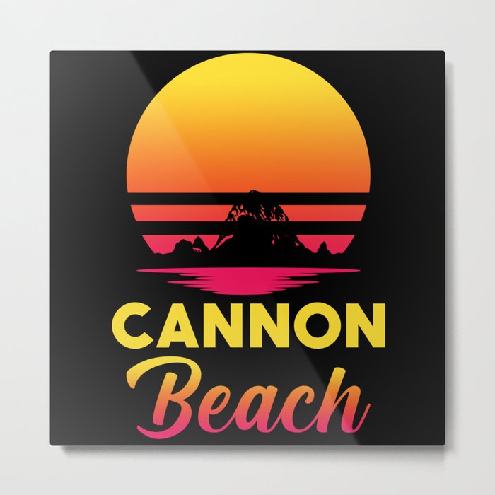 Cannon Beach Retro Souvenir Metal Print